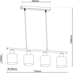 näve Pendelleuchte Maron 4er braun