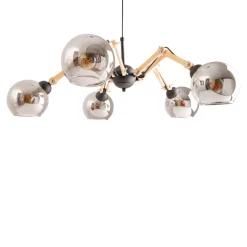 näve Pendelleuchte Soito schwarz Glas 5er