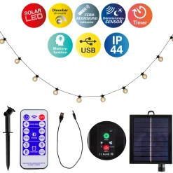 näve Solarlichterkette Cadena warmweiß 10er