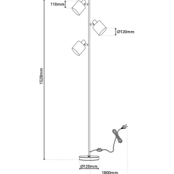 näve Stehleuchte Maron braun