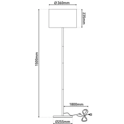 näve Stehleuchte Tessile schwarz 36 cm Textil