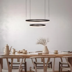 näve LED-Pendelleuchte Circulo schwarz dimmbar