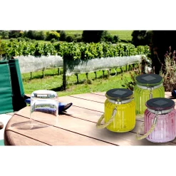 näve LED-Solar-Windlicht inkl Kordel grün