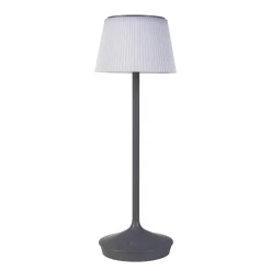 näve Solar-Tischleuchte Emmi grau mit Akku 13x13x38cm dimmbar