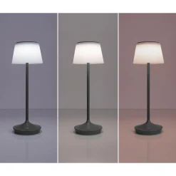 näve Solar-Tischleuchte Emmi grau mit Akku 13x13x38cm dimmbar