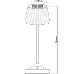 näve Solar-Tischleuchte Emmi grau mit Akku 13x13x38cm dimmbar