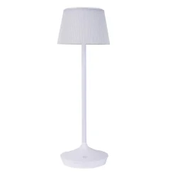 näve Solar-Tischleuchte Emmi weiß mit Akku 13x13x38cm dimmbar