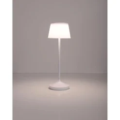 näve Solar-Tischleuchte Emmi weiß mit Akku 13x13x38cm dimmbar