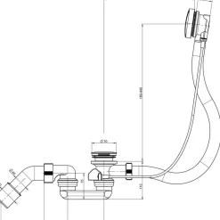 Ottofond Ab-/Überlaufgarnitur für Körperformwanne chrom