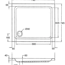 Ottofond Brausetasse Samos 80 x 75 x 6 mm weiß