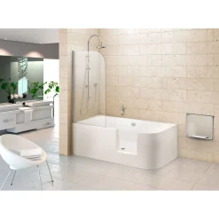 Ottofond Dusch-Badewanne Free Gate Mod A herausnehmbare Tür mit Wassereinlauf