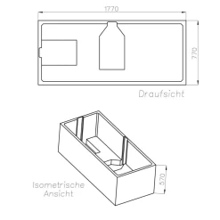 Ottofond Wannenträger zu Rosa 180 x 80 cm