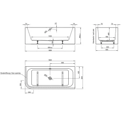 Ottofond Whirlpool-Komplettset Spirit 180 x 80 cm Ausführung links