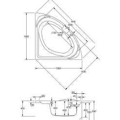 Ottofond Whirlpool-Set Laguna 136 cm weiß Typ 3