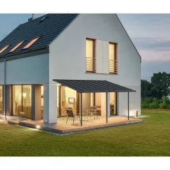 Palram Canopia Capri Alu Terrassenüberdachung Polycarbonat 3x5,6 m grau