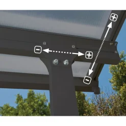 Palram Canopia Feria Alu Terrassenüberdachung Polycarbonat 4x8 m dunkelgrau