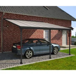 Palram Canopia Feria Alu Terrassenüberdachung Polycarbonat 4x6 m dunkelgrau