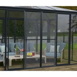 Palram Canopia Set Gittertüren für Garda, Sanremo & Ledro Wintergarten grau