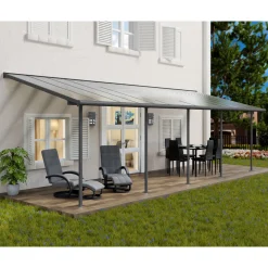Palram Canopia Sierra Alu Terrassenüberdachung Polycarbonat 3x8,5 m grau