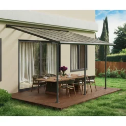 Palram Canopia Sierra Alu Terrassenüberdachung Polycarbonat 3x4,25 m grau