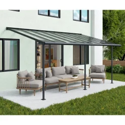 Palram Canopia Sierra Alu Terrassenüberdachung Polycarbonat 3x6 m grau