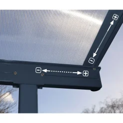 Palram Canopia Sierra Alu Terrassenüberdachung Polycarbonat 3x9,8 m grau