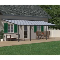 Palram Canopia Sierra Alu Terrassenüberdachung Polycarbonat 3x9 m grau