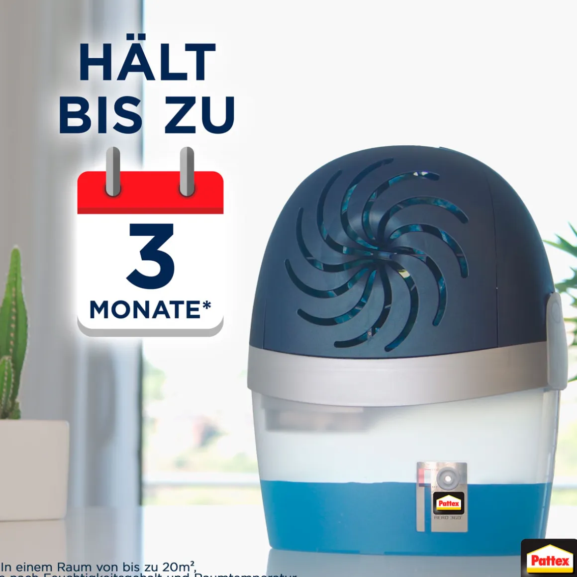 Pattex Luftentfeuchter AERO 360 1 x Gerät inkl 1 x Nachfülltab 450 g
