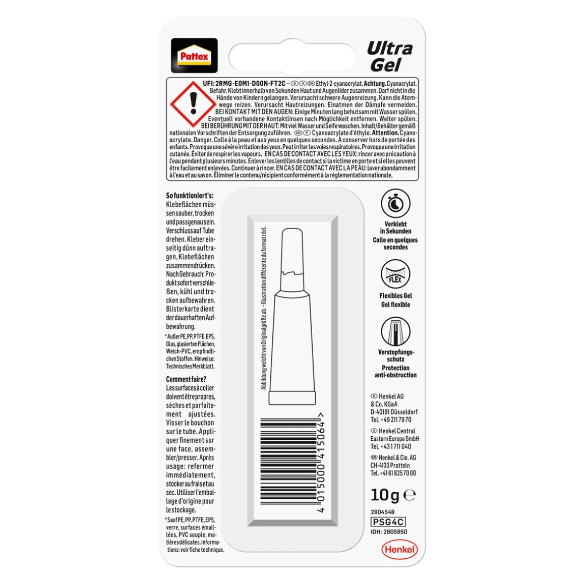 Pattex Sekundenkleber Ultra Gel 10 g