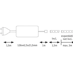 Paulmann Basisset MaxLED 500 20 Watt 1,5 m warmweiß beschichtet