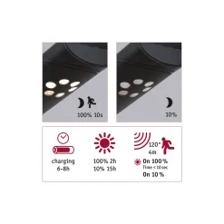 Paulmann Outdoor Solar Wandleuchte Ilias IP44 3000K 100lm Bewegungsmelder Anthrazit