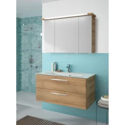 Pelipal Spiegelschrank Trentino Eiche inkl LED-Aufbauleuchte