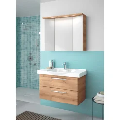 Pelipal Spiegelschrank Trentino Eiche inkl LED Leuchtmittel