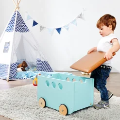 Pinolino Spielzeugkiste mit Rollen Jim, mint