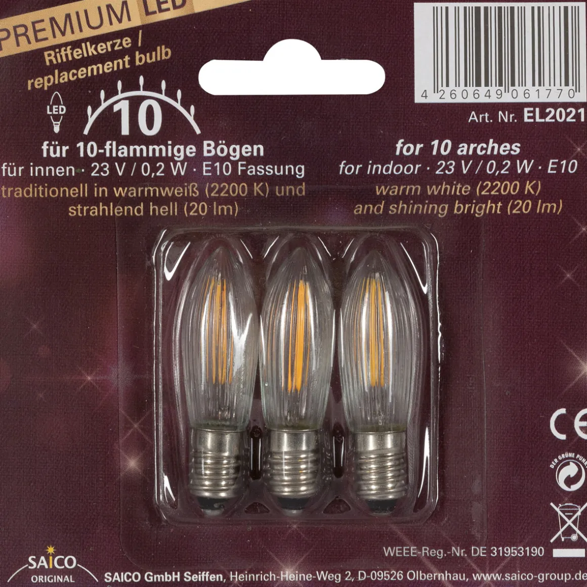 Premium LED-Ersatzlampen 3er 34V 0,2W