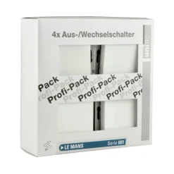 PROFI-PACK-SET Aus-/Wechselschalter Le Mans alpinweiß 4 Stück Serie 601