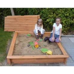 Promadino Sandkasten Tessa 140 x 140 cm mit Vollabdeckung