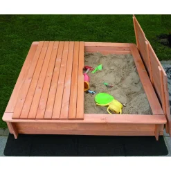 Promadino Sandkasten Tessa 140 x 140 cm mit Vollabdeckung