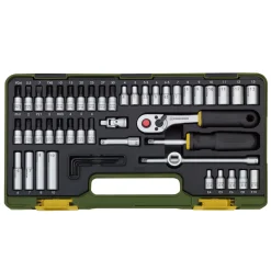 Proxxon Industrial Steckschlüssel-Satz mit Knüppelratsche 1/4 Zoll 50-teilig