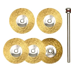 Proxxon Micromot Radbürsten Messing Durchmesser 22 mm 5 Stück und 1 Träger