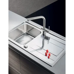 Pyramis Edelstahl-Einbauspüle ALEA 86 x 50 cm 1B 1D