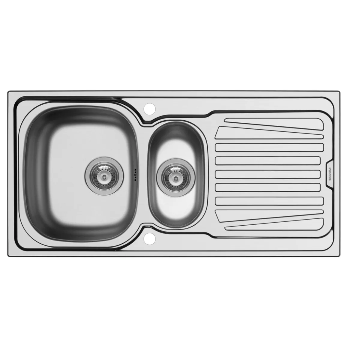 Pyramis Edelstahl-Einbauspüle Sparta 100 x 50 cm 1 1/2B 1D Edelstahl glatt