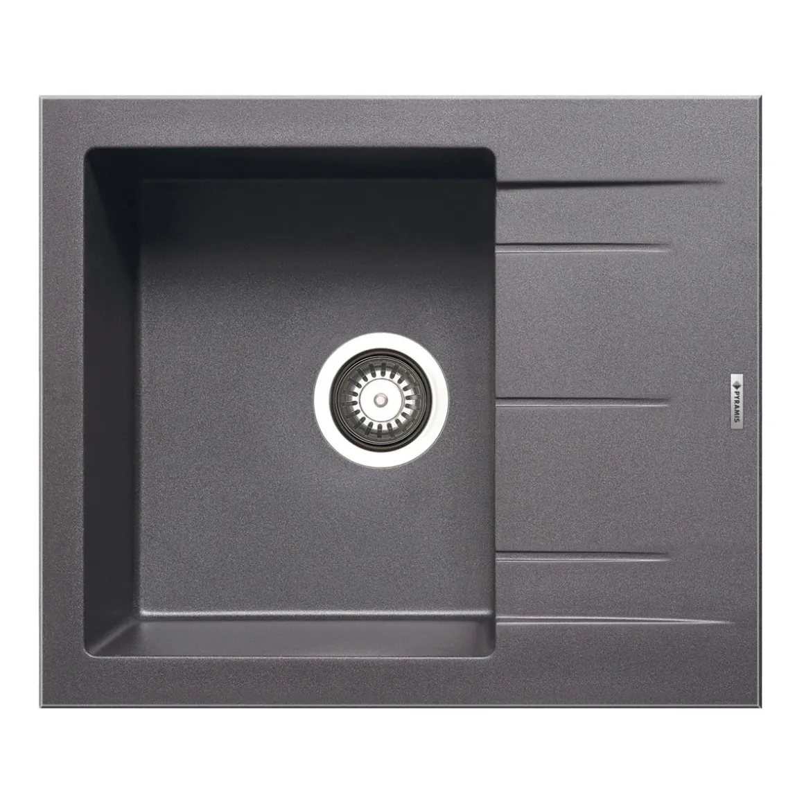 Pyramis Einbauspuele ALAZIA 59 x 50 cm 1B 1D Granit Iron Grey