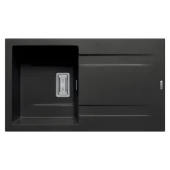 Pyramis Einbauspuele Kartesio 86 x 50 cm 1B 1D Granit Carbon