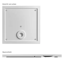 QUICK72 Mineralgruss-Duschwanne Modern Line Steinoptik, Anthrazit, 900 / 1200 mm