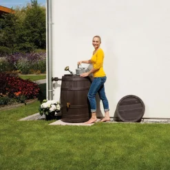 4rain Regenfass VINO 400 L dunkelbraun