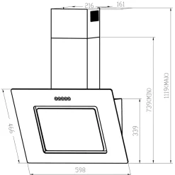 Respekta Dunstabzugshaube FTA 350 S schwarz