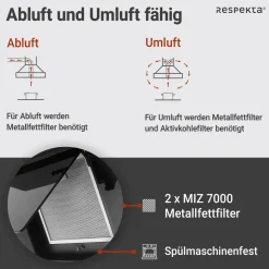 Respekta Dunstabzugshaube FTA 350 S schwarz