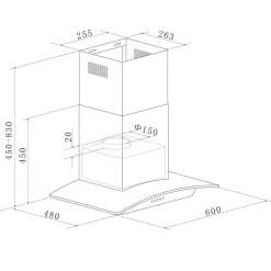 Respekta Dunstabzugshaube Nova CH 0160 IXB Edelstahl 60 cm