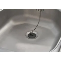 Respekta Edelstahl-Spüle inkl Ab- und Überlaufgarnitur 86 cm